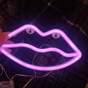 super cute pink neon lip sign
